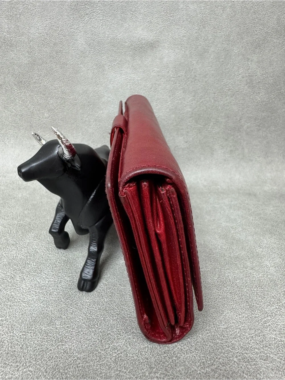 Classic Red Leather Continental Wallet by